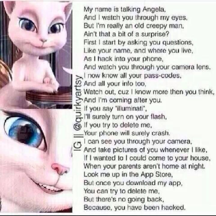 talking angela warning in spanish